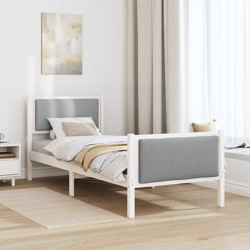 Bed Frame with Headboard Light Grey 80 x 200 cm Fabric